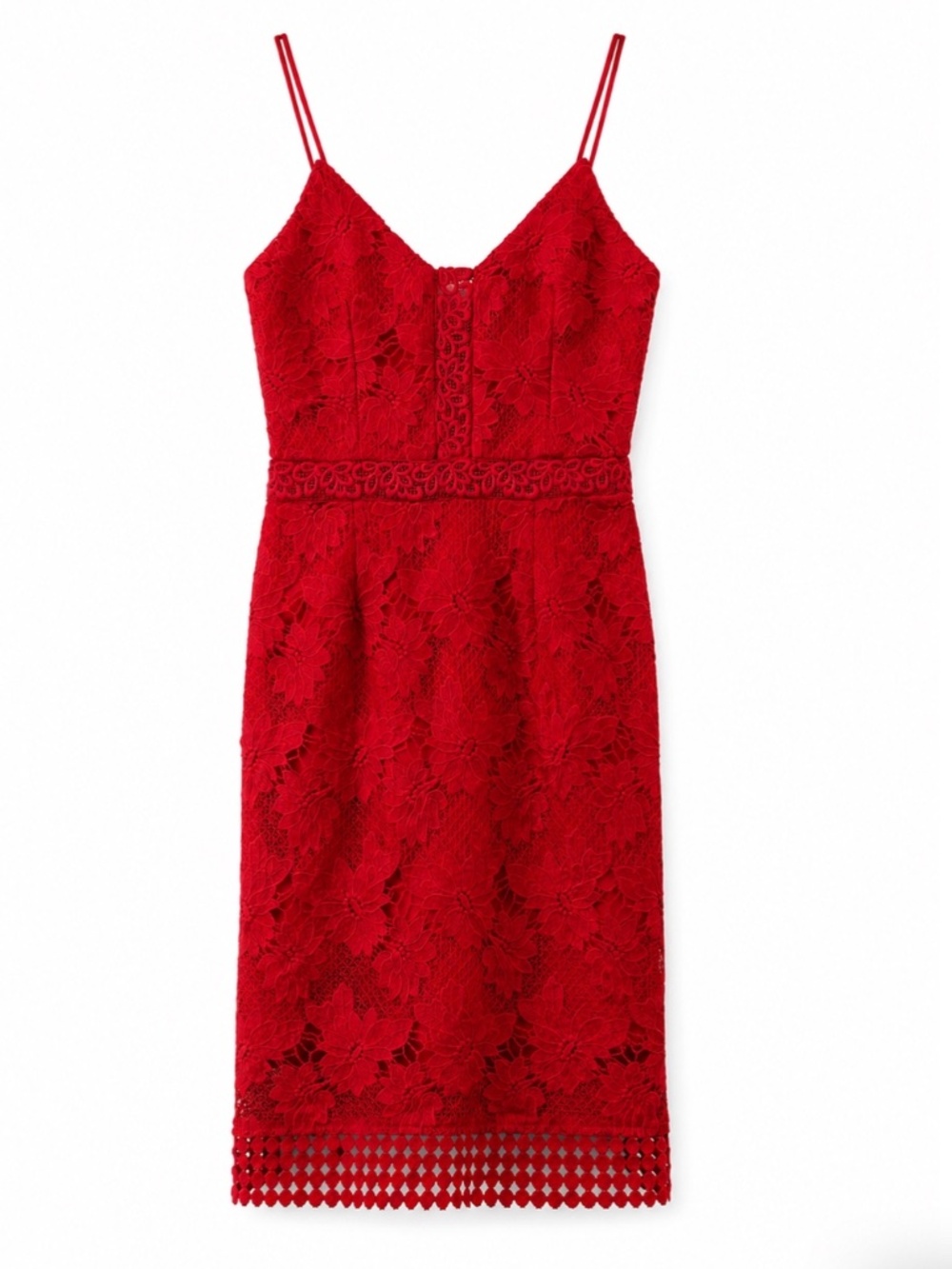 NICHOLAS The Label Floral Lace Cocktail Mini Dress Hibiscus Red Women’s Size 2